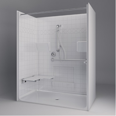 63 x 34 inches Freedom ADA Roll In Shower, LEFT Seat