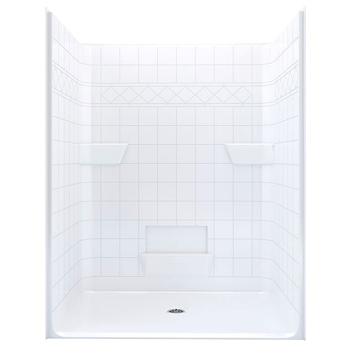 one piece ADA shower stall bare