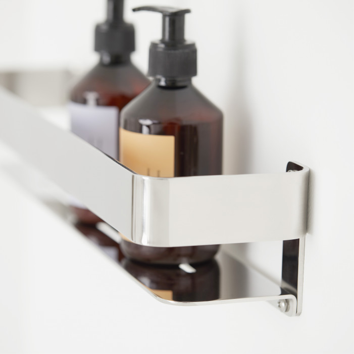 Rectangle shower shelf with rail