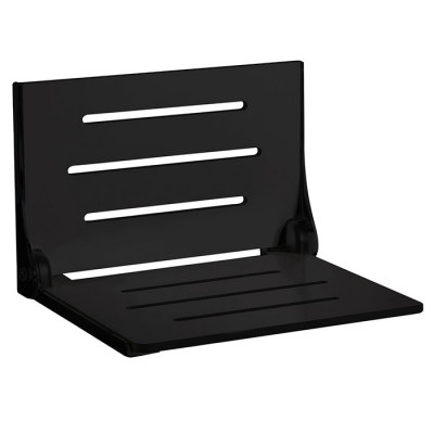 18¾" x 15½" High Back Decorator Shower Seat, Phenolic BLACK