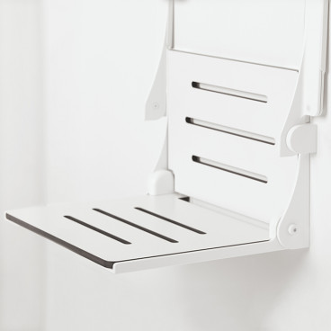 arms folded up on decorator slim frame shower seat