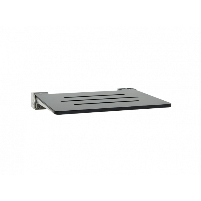 19 x 15 inch Slim Shower Seat, Gray seat with Silver Frame angle
