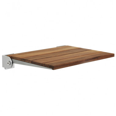 wall mounted teak wood folding shower seat with silver slim frame 19 x 15 inches wall mounted teak wood folding shower seat with silver slim frame 19 x 15 inches