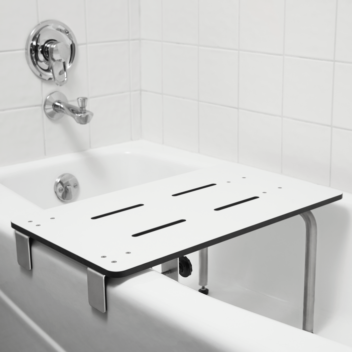 Residential Portable Tub Seat, Solid Phenolic WHITE in tub