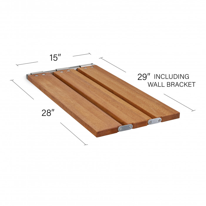 inch Tri-fold, Wood Removable Bathtub Seat dimensions