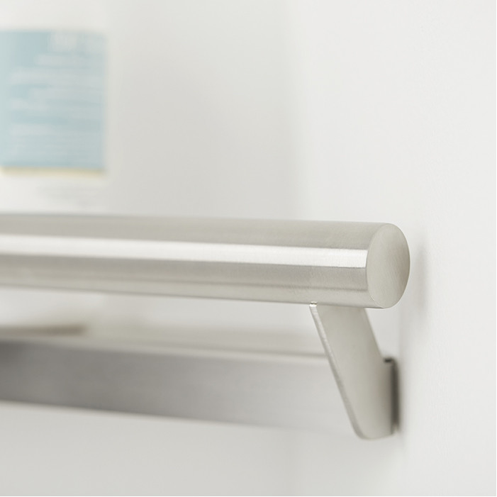 Life Line Corner Shelf With Grab Bar – Stainless Steel, 500 Lb Capacity – LL-2200