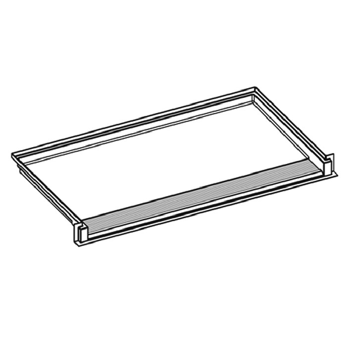 ADA trench drain shower pan with change of level threshold