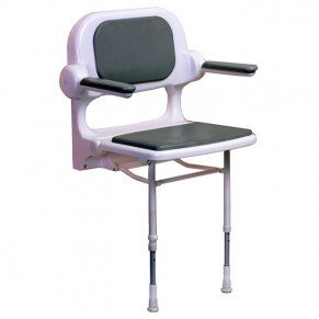 Gray 23 inch wide Shower Chair with Back & Arms