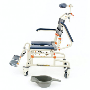 roll in shower chair  with tilt and commode system