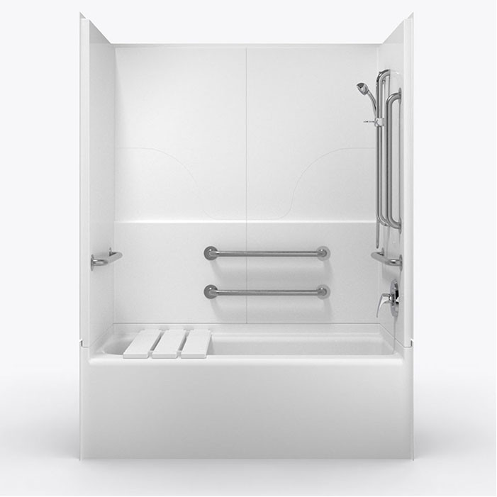 ADA bathtub with seat and grab bars 