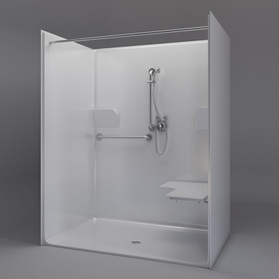 62" x 39½" ADA Roll In Shower, RIGHT Seat