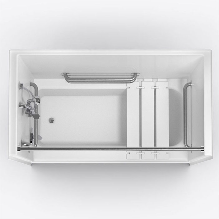 top view ADA tub Shower left drain