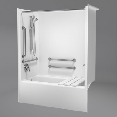 1 piece ADA Tub Shower Left Drain 60 x 32