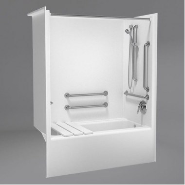 1 piece ADA Tub Shower Right Drain 60 x 32