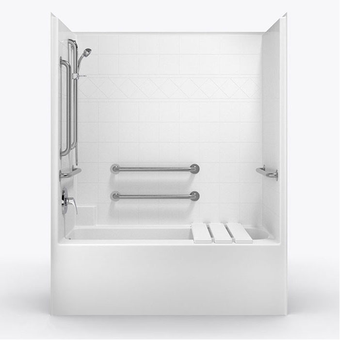 ADA bathtub with seat and grab bars 