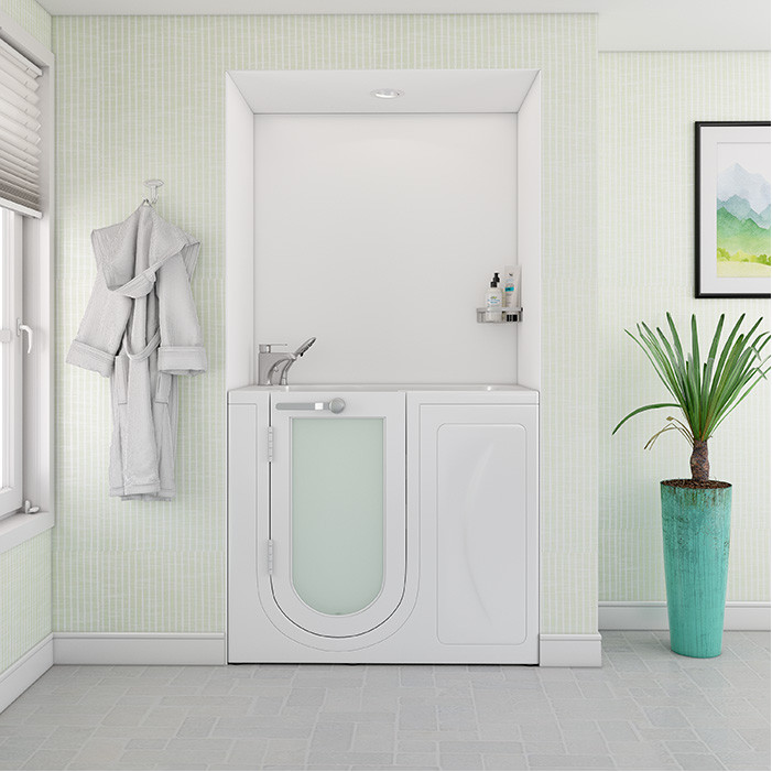  White walk in tub 26 x 45 with Hydro Therapy Jets, U Shaped Door, Left drain,