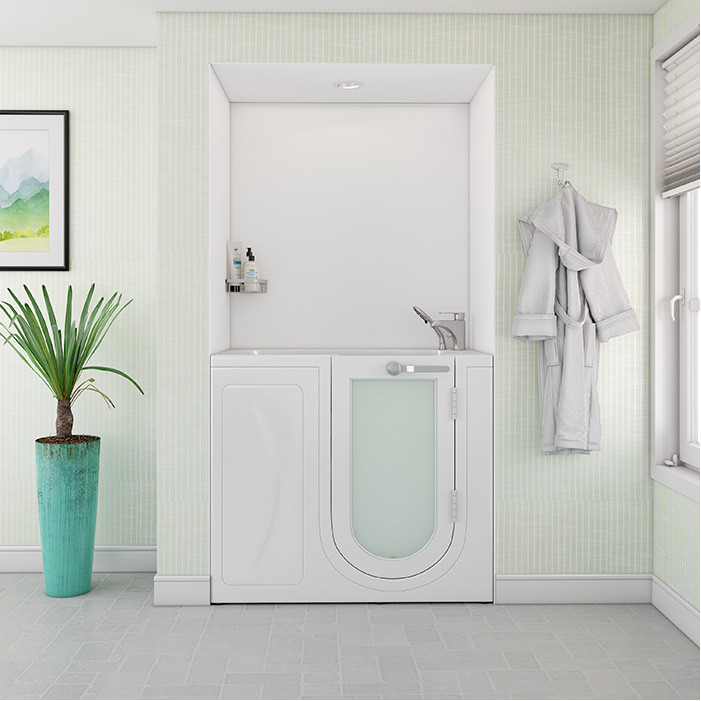  White walk in tub 26 x 45 with Hydro Therapy Jets, U Shaped Door, Right drain