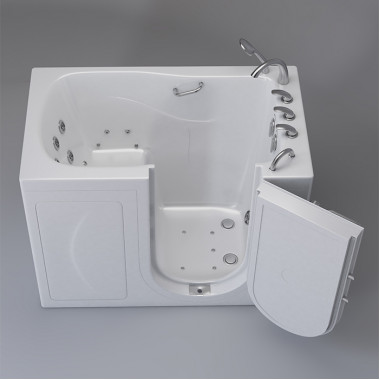 Freedom Walk in Tub 30" x 52" with Hydro Jets, U shaped door, Right drain
