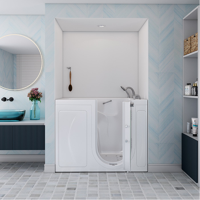 White walk in tub 32 x 52 with Hydro Jets, U shaped door, Right drain