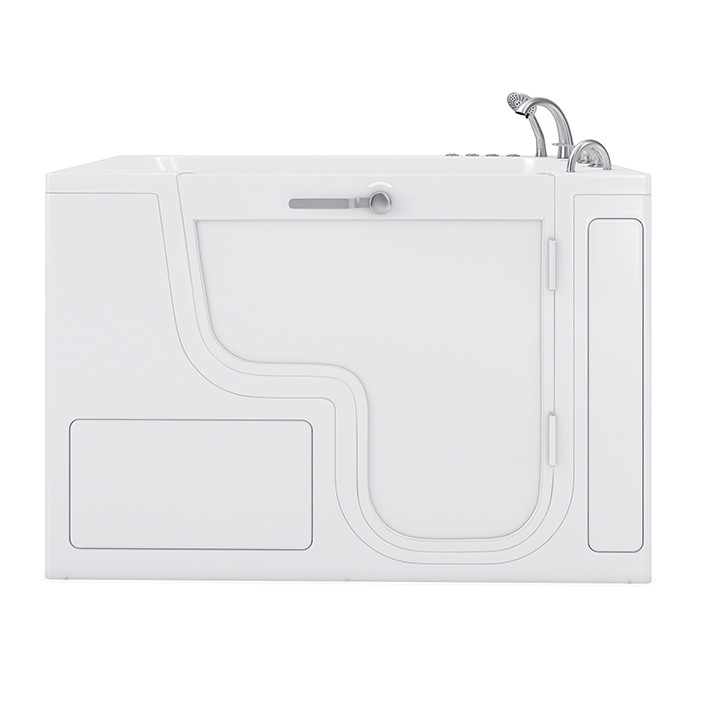 60 by 30 walk in tub and shower combo  on white background right drain