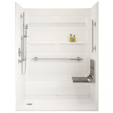 60 by 33 Inspire shower shown with premium accessories