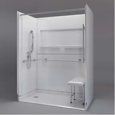 Freedom Inspire accessible Shower for tub to shower conversion 60 x 33 inches left drain