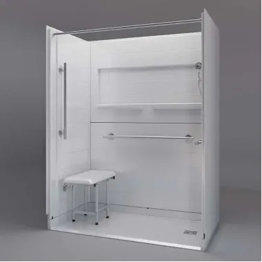 NEW Freedom Inspire accessible Shower for tub to shower conversion 60 x 33 inches right drain
