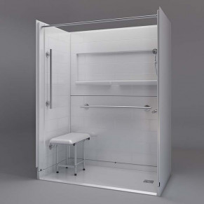 NEW Freedom Inspire accessible Shower for tub to shower conversion 60 x 33 inches right drain