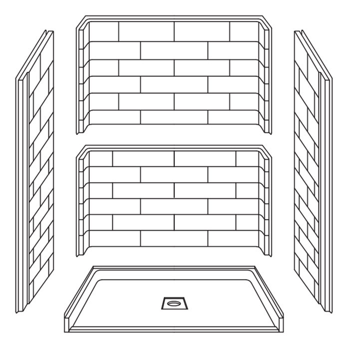 60 x 37 top view flat back wall