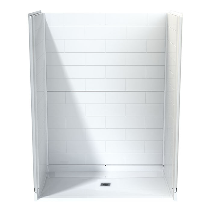 front view shower no soap ledge