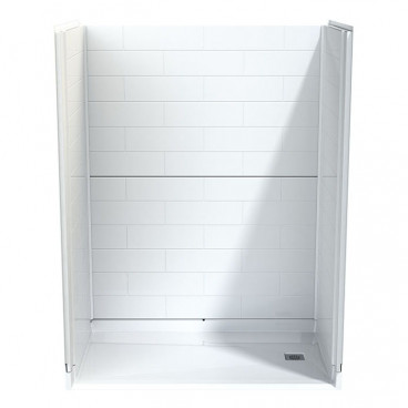 front view Inspire shower flat back wall