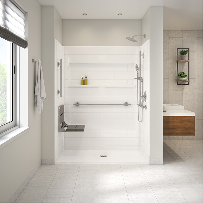 60 x 37 Inspire shower with premium accessories installed