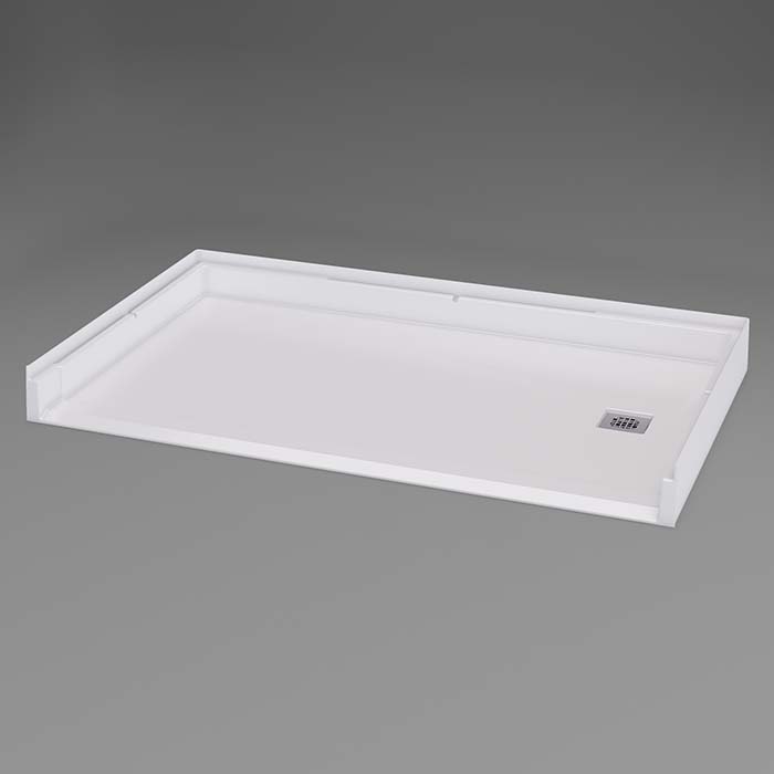 Freedom Inspire Series 60 x 36 Accessible Shower Pan Right hand drain 7 8 Beveled threshold