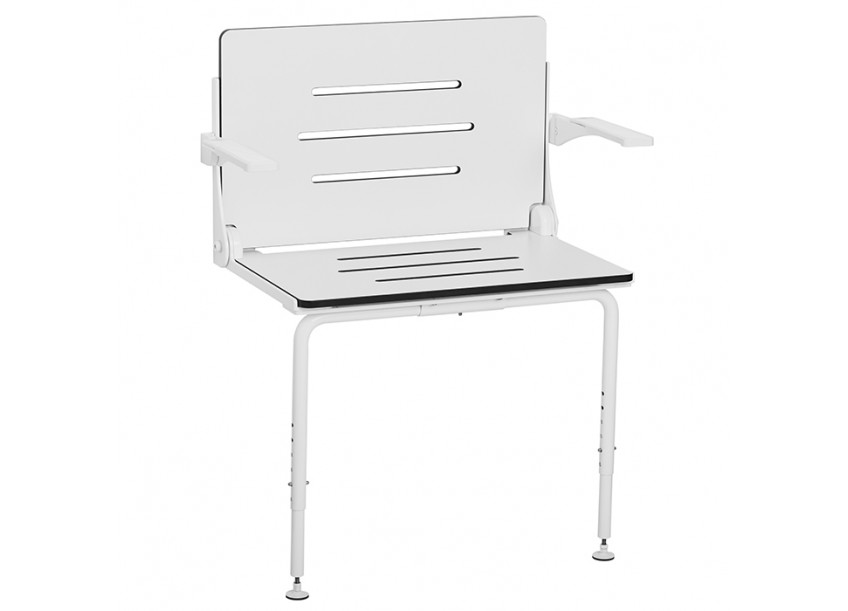 shower seat with back and arms - white phenolic bariatric seat