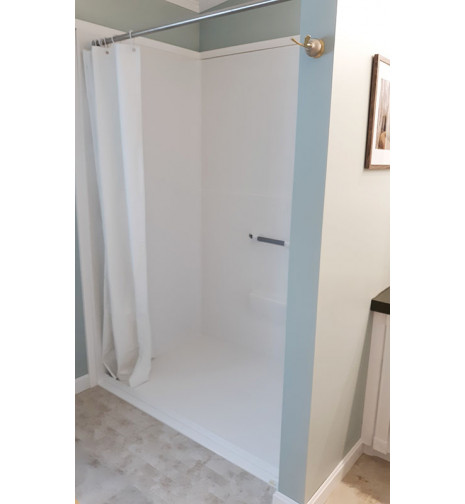 54 x 36 barrier free Freedom shower with curtain and collapsible water retainer