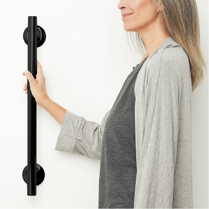 matte black safety bars for stylish showers
