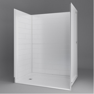 NEW Freedom Inspire accessible Shower with flat back wall, for tub to shower conversion 60 x 37 inches left drain NEW Freedom Inspire accessible Shower with flat back wall, for tub to shower conversion 60 x 37 inches left drain