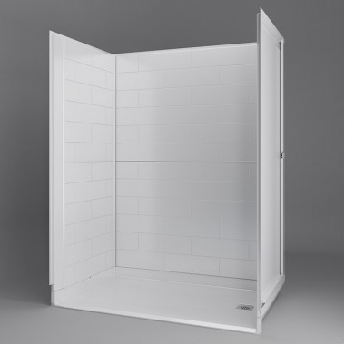 NEW Freedom Inspire accessible Shower with flat back wall, for tub to shower conversion 60 x 37 inches right drain NEW Freedom Inspire accessible Shower with flat back wall, for tub to shower conversion 60 x 37 inches right drain