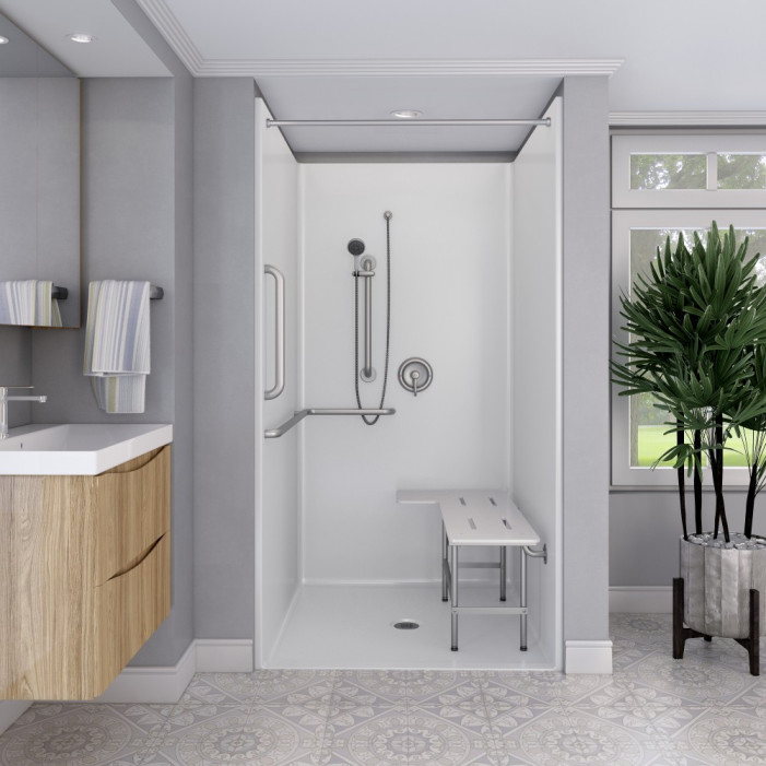 Title 24 ADA Shower 44.25 x 52 inch with accessories lifestyle