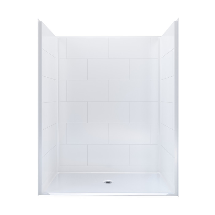 ADA Title 24 Roll In Shower 62 x 36 inches center drain bare
