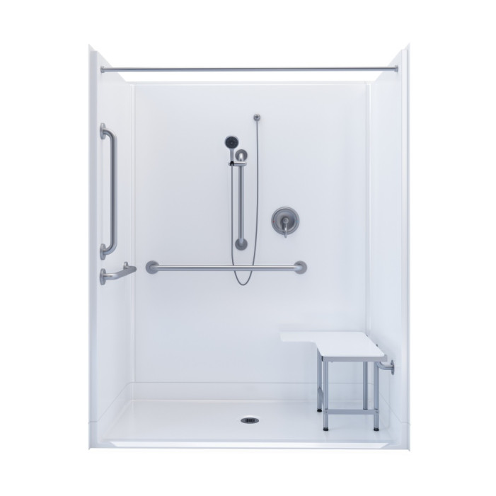 Title 24 Roll In Shower 63x32 1/2 inches with accessories