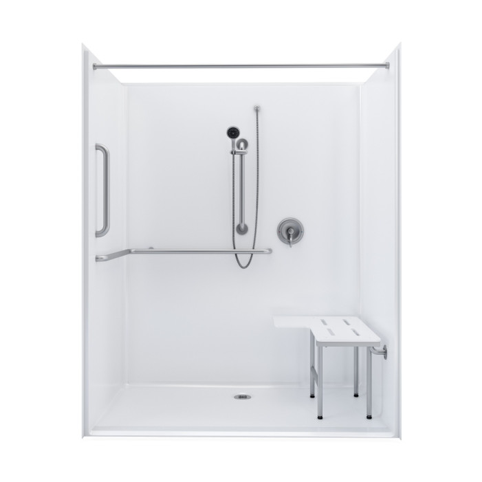 Title 24 ADA Roll In Shower 63 x 36 inches with accessories