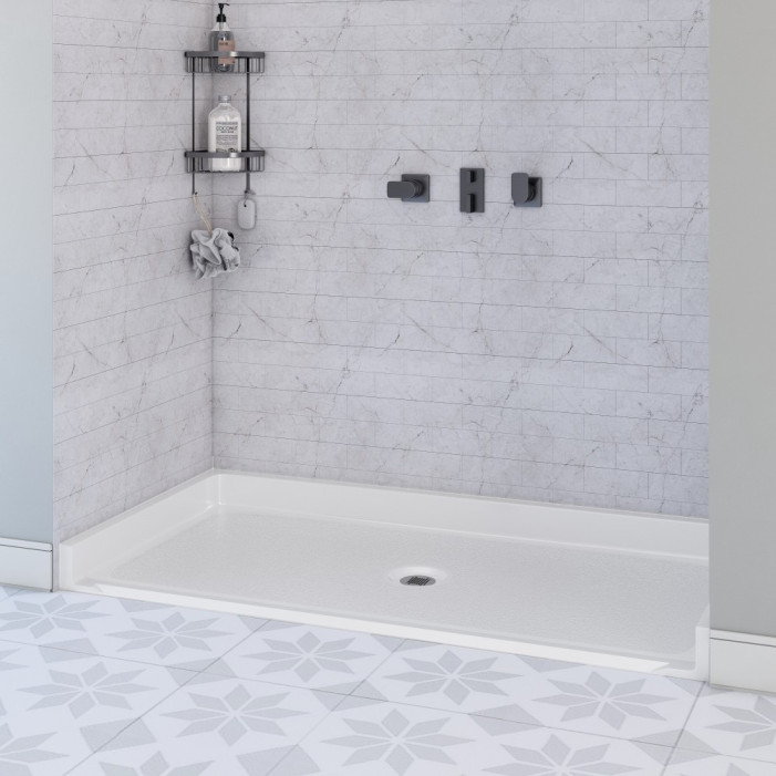 ADA Title 24 compliant shower pan 63 x 32 lifestyle
