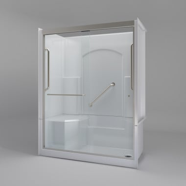 Freedom Walk in Shower Kit, 60" x 32", Left Seat, Shower Door