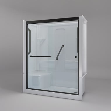 Freedom Walk in Shower Kit, 60" x 30", Left Seat, Shower Door