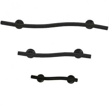 Matte black wave grab bar for bathroom safety