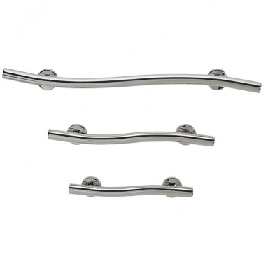 Polished finish wave grab bar for bathroom safety