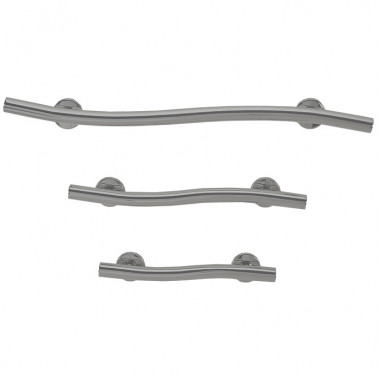 Satin finish wave grab bar for bathroom safety