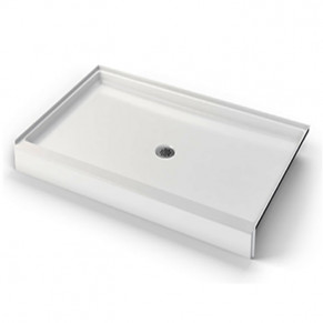 38 X 38 inch ANSI Type B shower pan, white, 4 inch threshold, for FHA Fair Housing install