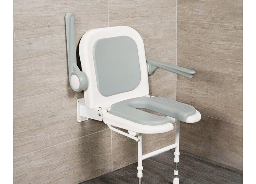 shower seat with back and arms - padded shower commode seat